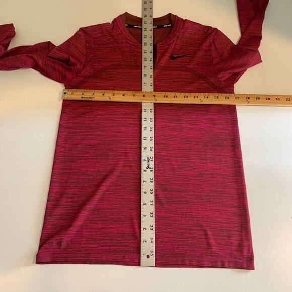 Nike Top Womens S Small Sangria Golf Zonal Cooling Half Zip Long Sleeve Wicking - Picture 6 of 11